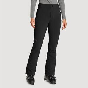 Eddie Bauer Womens Alpenglow Fleece Lined Stretch Ski Pants XL Black Snow NWOT
